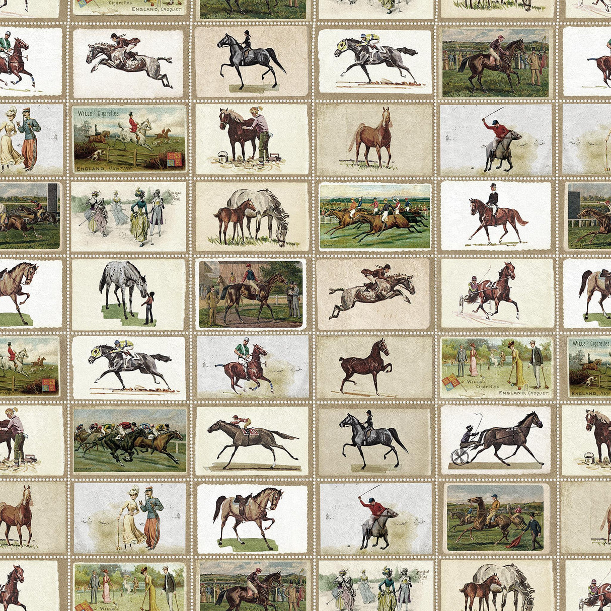MindTheGap ENGLISH EQUESTRIAN STAMPS The Derby Wallpaper