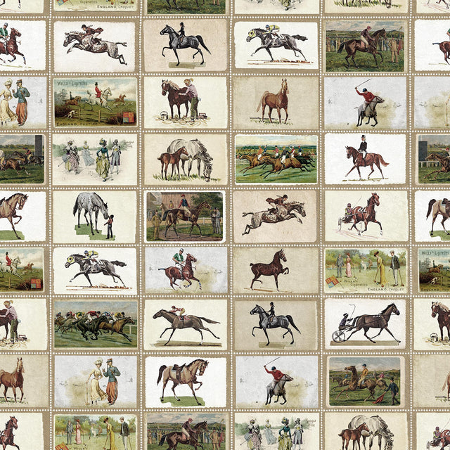 MindTheGap ENGLISH EQUESTRIAN STAMPS The Derby Wallpaper