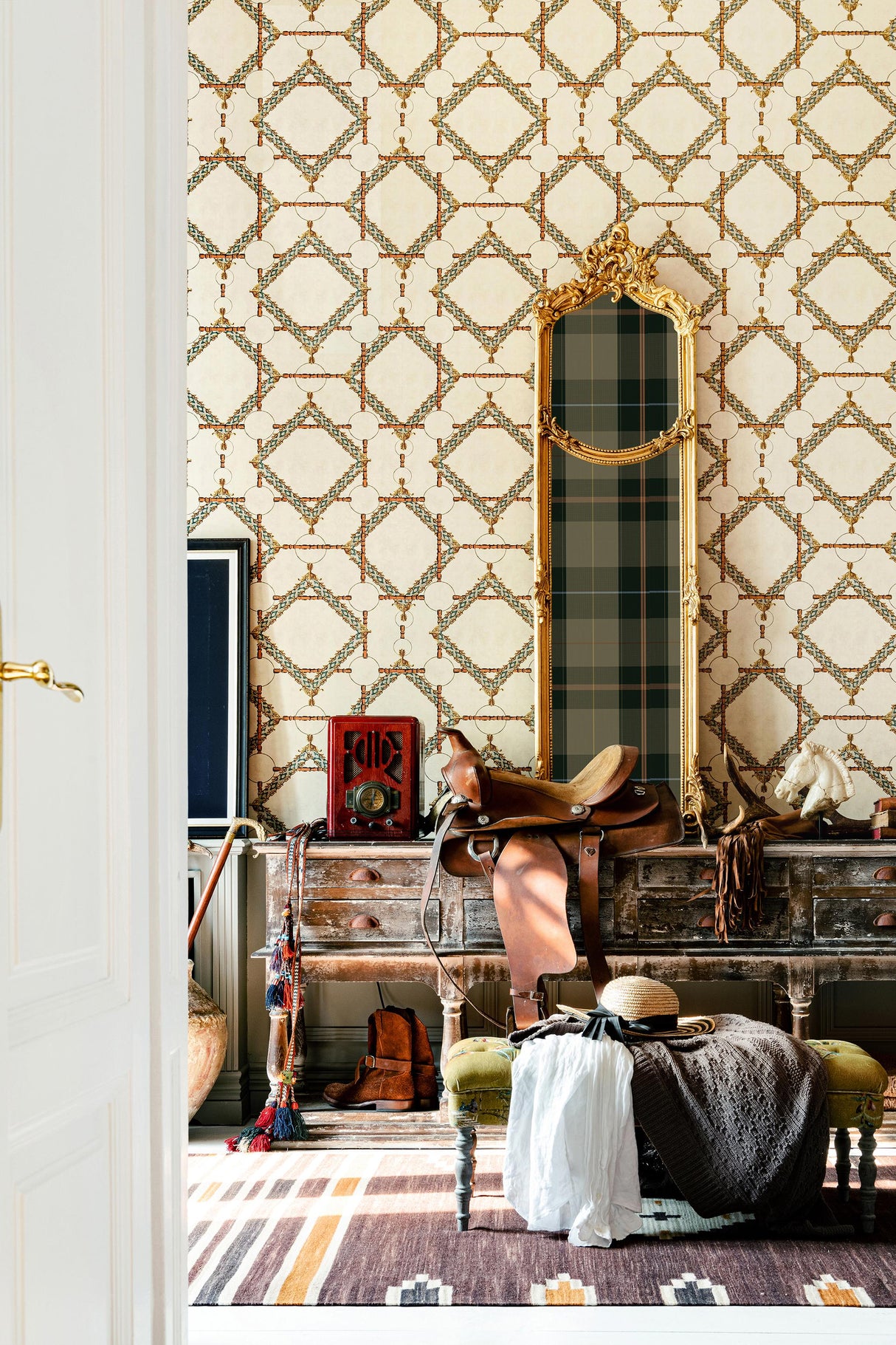 MindTheGap DECORATIVE HARNESS Taupe The Derby Wallpaper