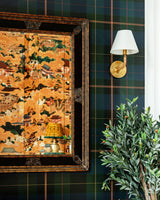 MindTheGap EQUESTRIAN PLAID Burgundy GREEN/RED/YELLOW Wallpaper