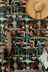MindTheGap HOPI SPIRIT Anthracite The Curator's Cabinet Wallpaper