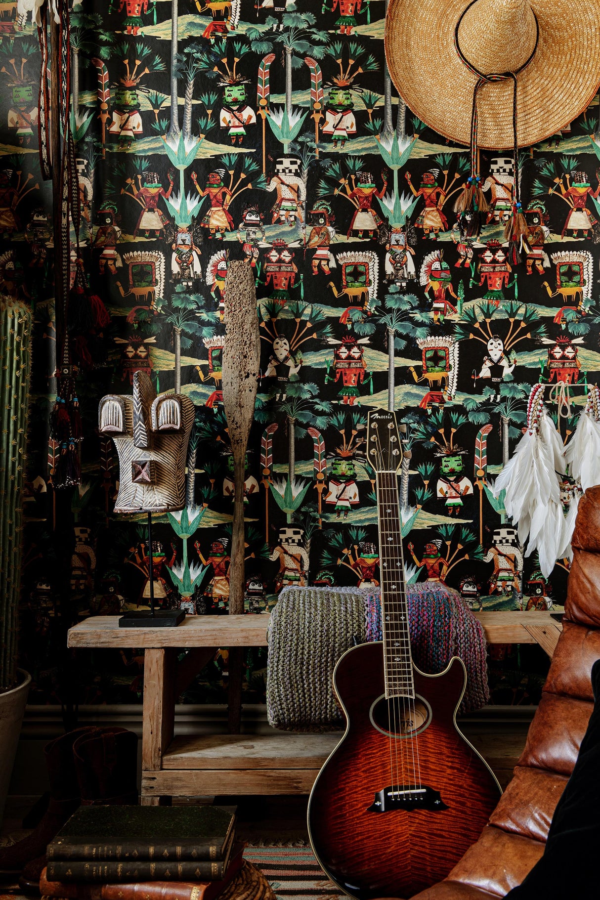 MindTheGap HOPI SPIRIT Anthracite The Curator's Cabinet Wallpaper