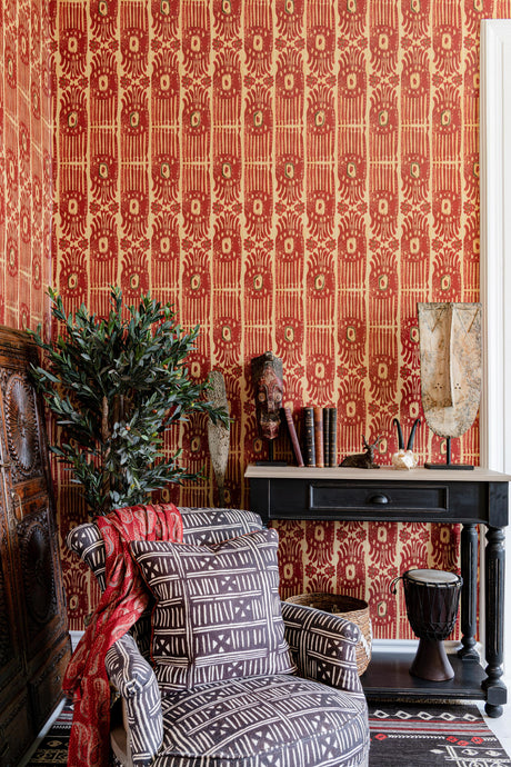 MindTheGap TRIBAL IKAT Angora The Curator's Cabinet Wallpaper