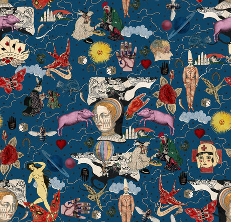 MindTheGap ILLUSIONARY DAYTIME Blue WOODSTOCK Wallpaper