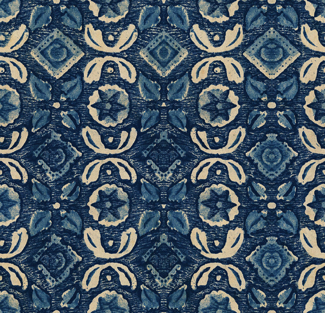 MindTheGap VARANASI Indigo WOODSTOCK Wallpaper
