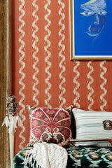 MindTheGap VINTAGE IKAT Apricot WOODSTOCK Wallpaper