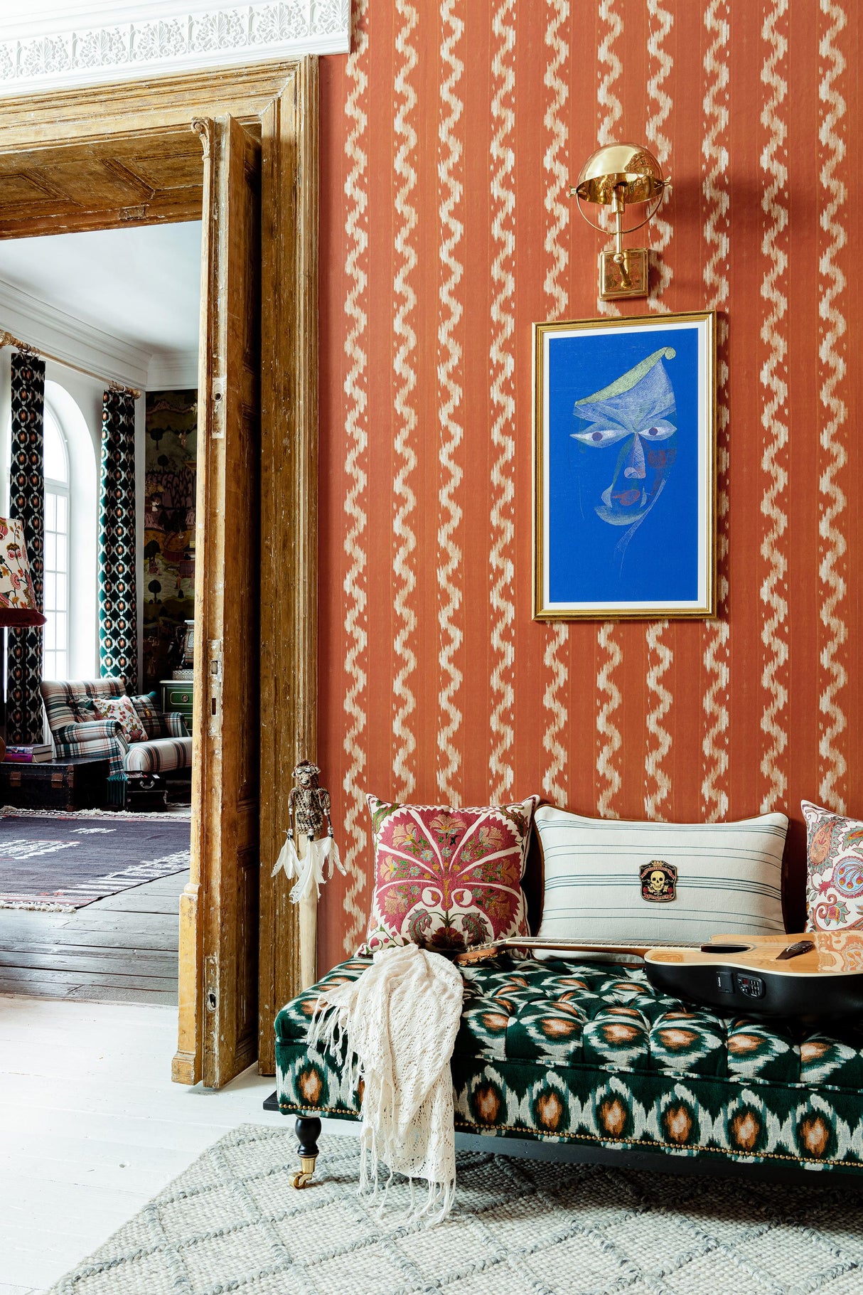 MindTheGap VINTAGE IKAT Apricot WOODSTOCK Wallpaper