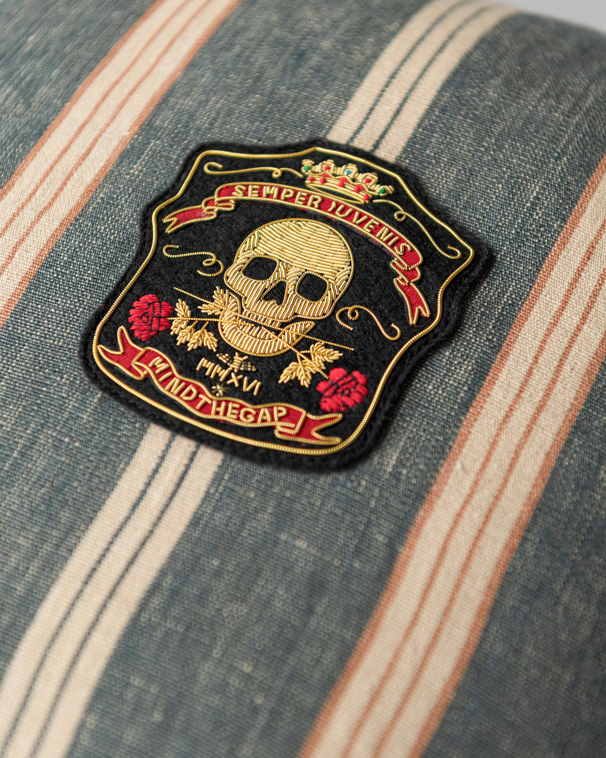 MindTheGap OREGON STRIPES Washed Blue Cushions Pillow