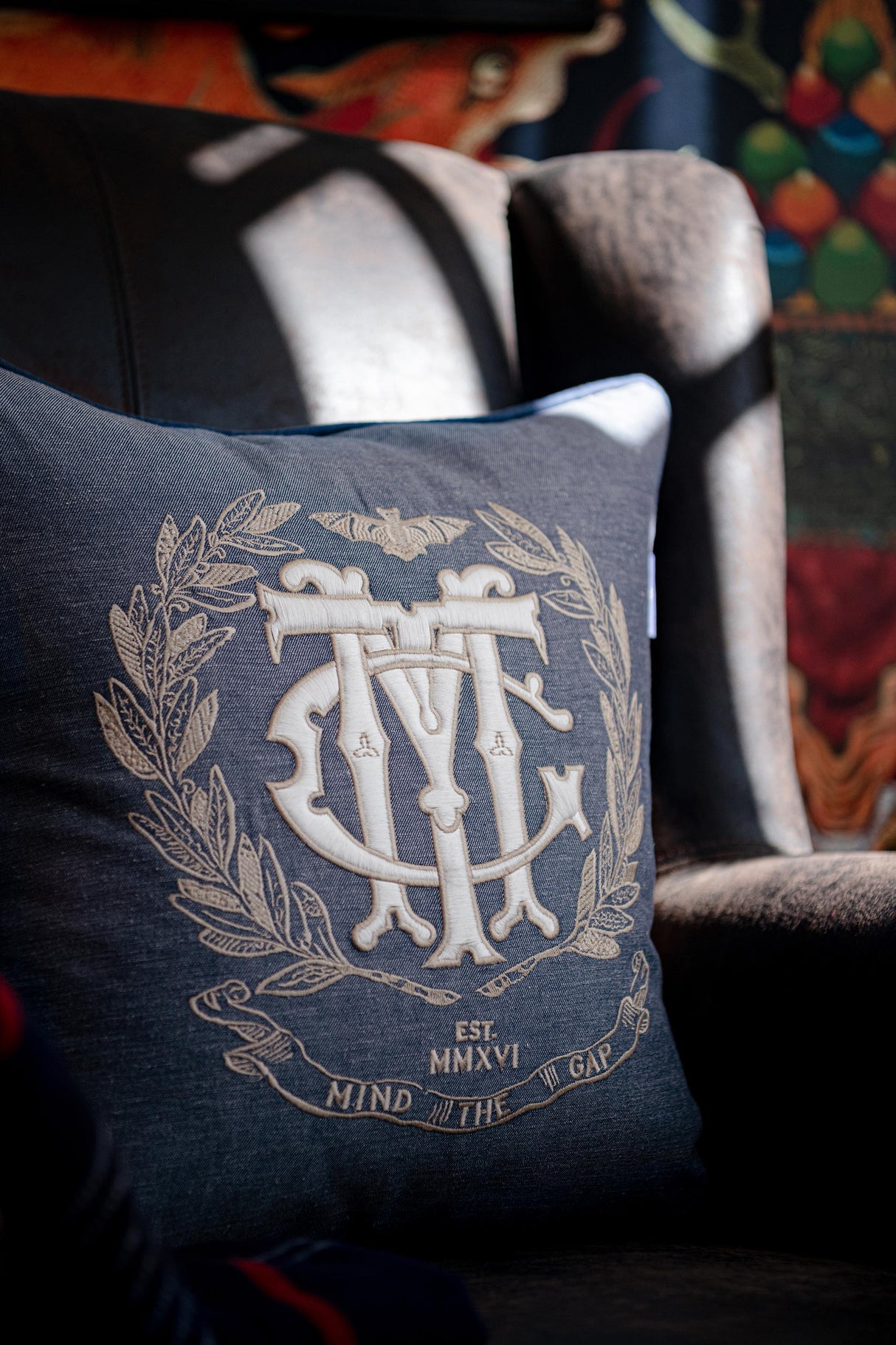 MindTheGap WOODSTOCK DENIM Embroidered Cushions Pillow