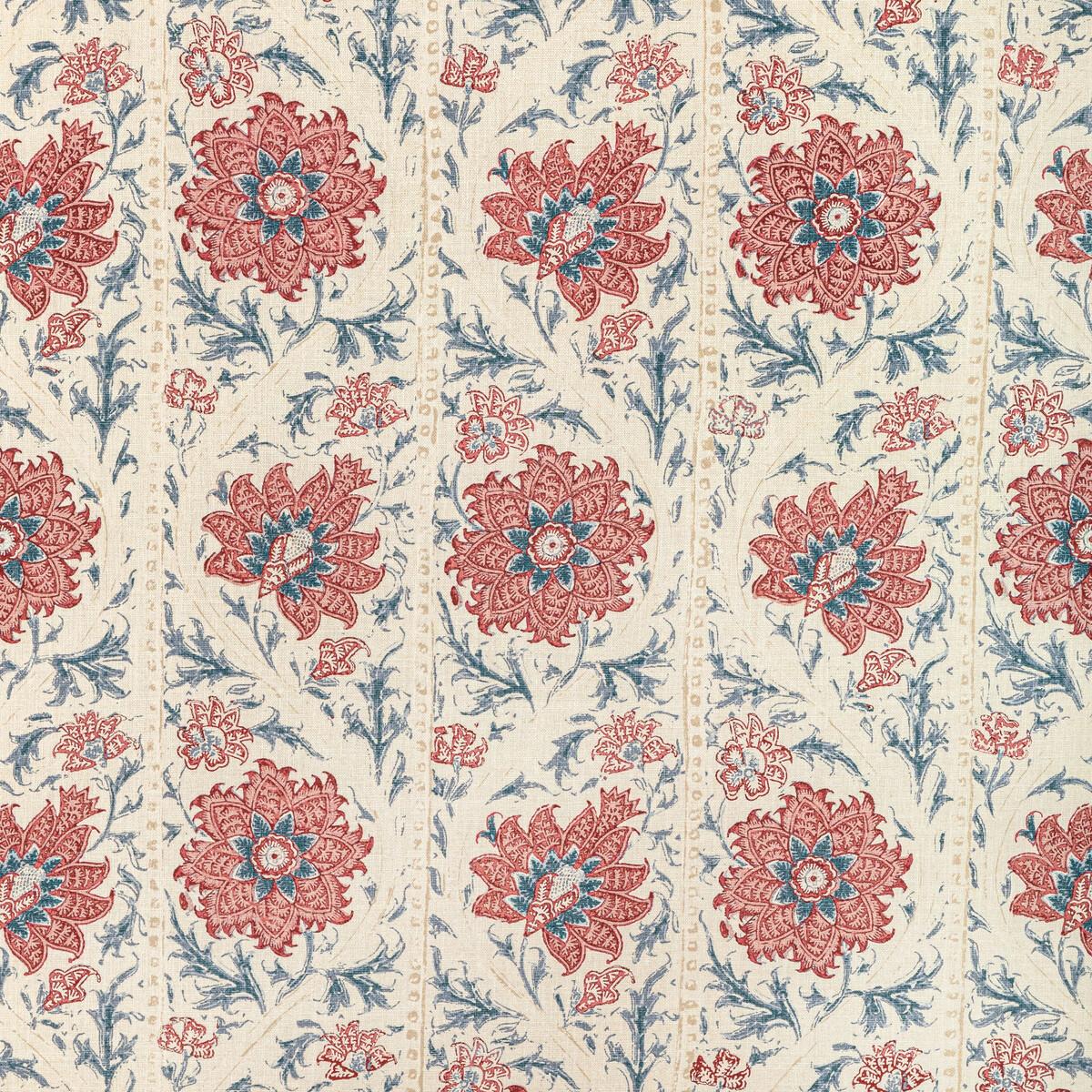 Lee Jofa Calico Vine Blue Red Fabric