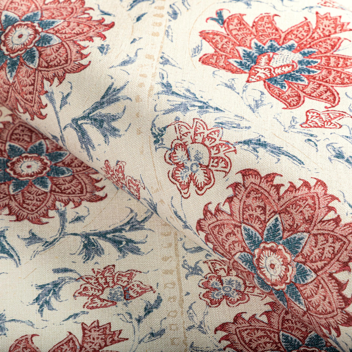 Lee Jofa CALICO VINE BLUE RED Fabric