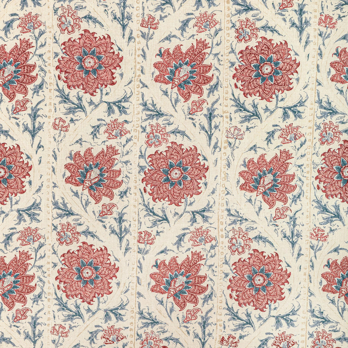 Lee Jofa CALICO VINE BLUE RED Fabric