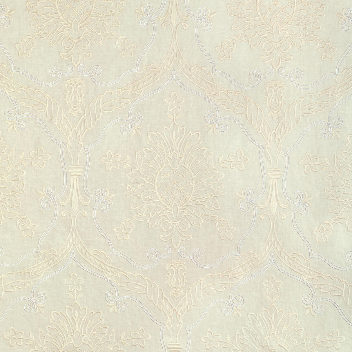Lee Jofa HAYES EMBROIDERY IVORY Drapery Fabric