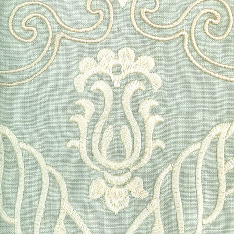 Lee Jofa HAYES EMBROIDERY AQUA Drapery Fabric