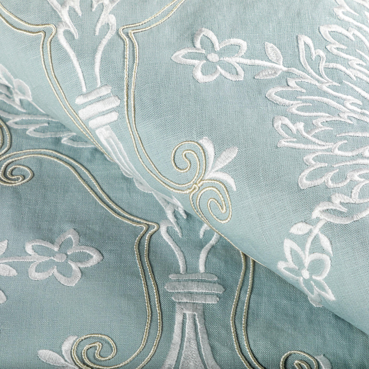 Lee Jofa HAYES EMBROIDERY BLUE Drapery Fabric