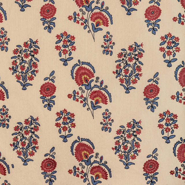 Lee Jofa MEAD EMBROIDERY RED/BLUE Drapery Fabric
