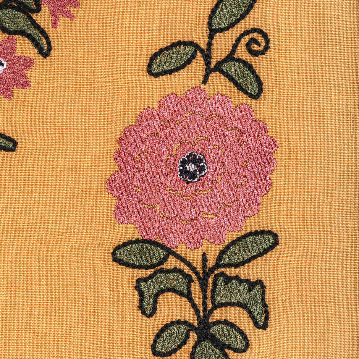 Lee Jofa MEAD EMBROIDERY SAFFRON/PETAL Drapery Fabric
