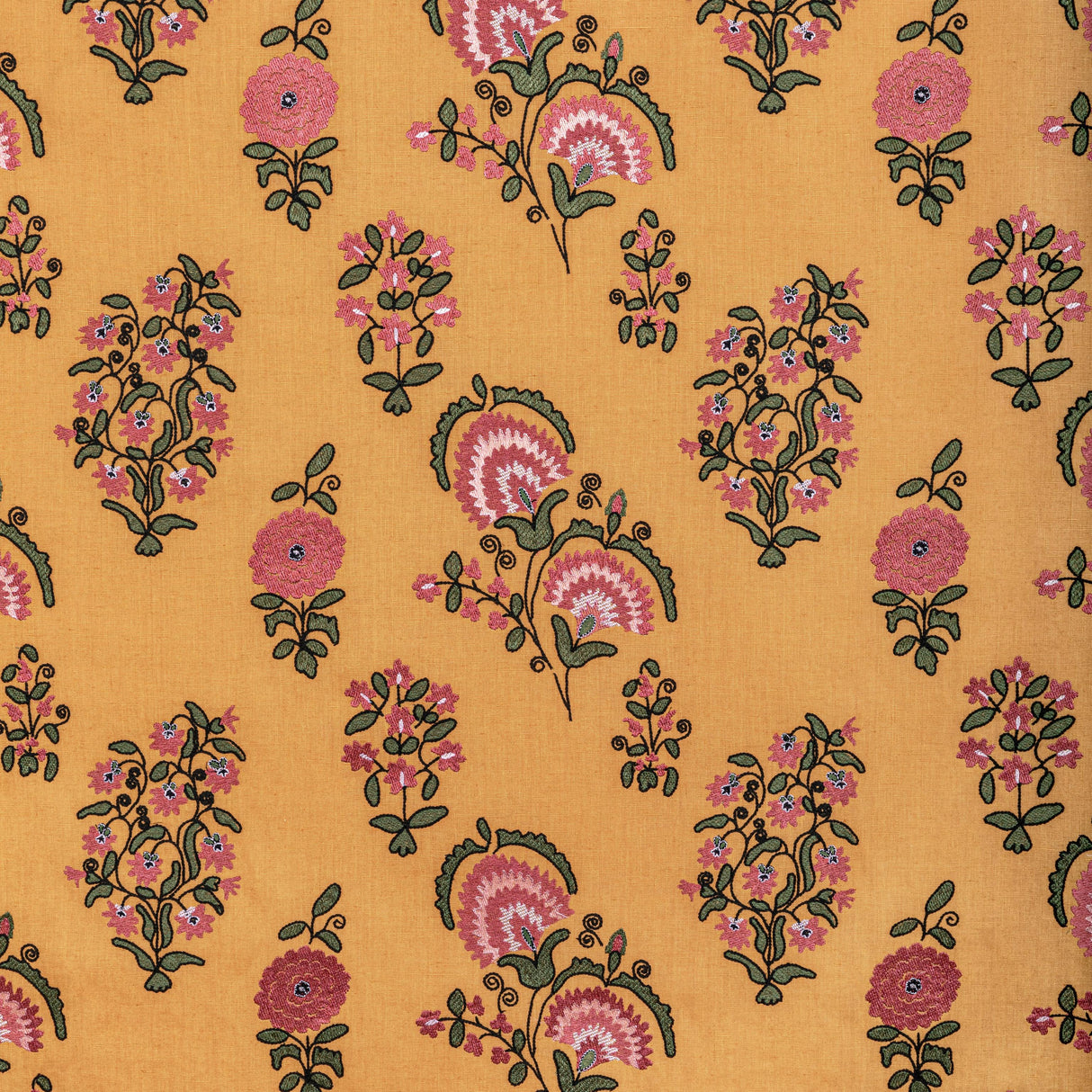 Lee Jofa MEAD EMBROIDERY SAFFRON/PETAL Drapery Fabric