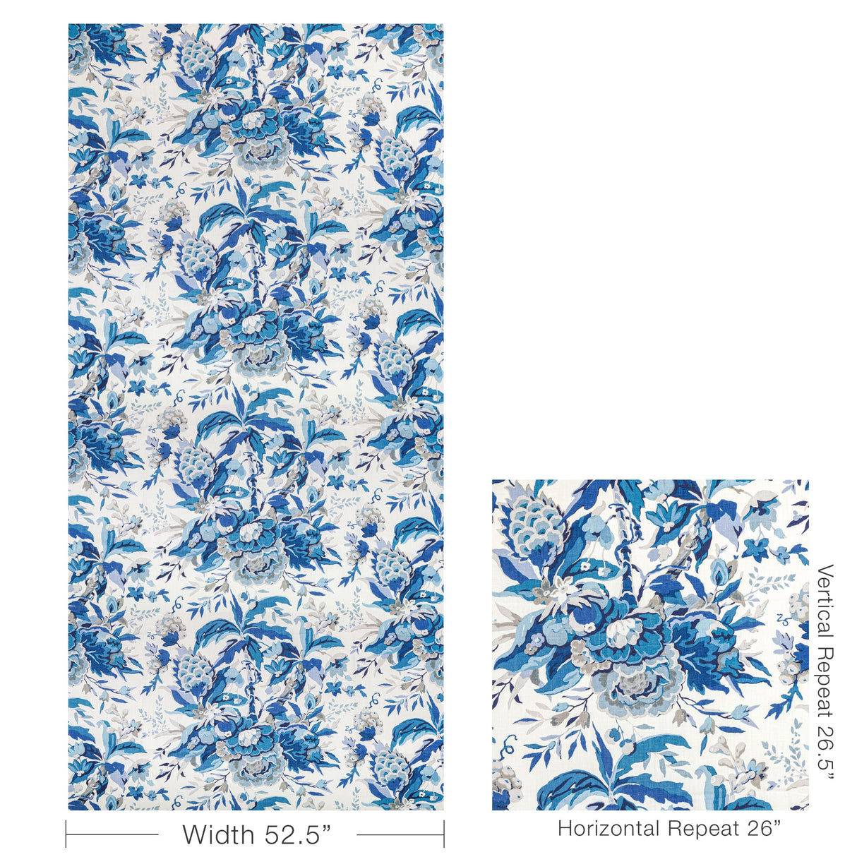 Brunschwig & Fils HORSESHOE BAY BLUE/IVORY Fabric