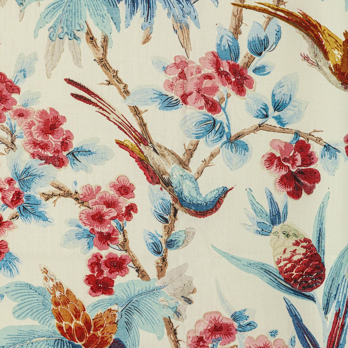 Brunschwig & Fils GASTAUD PRINT AQUA/BERRY Fabric