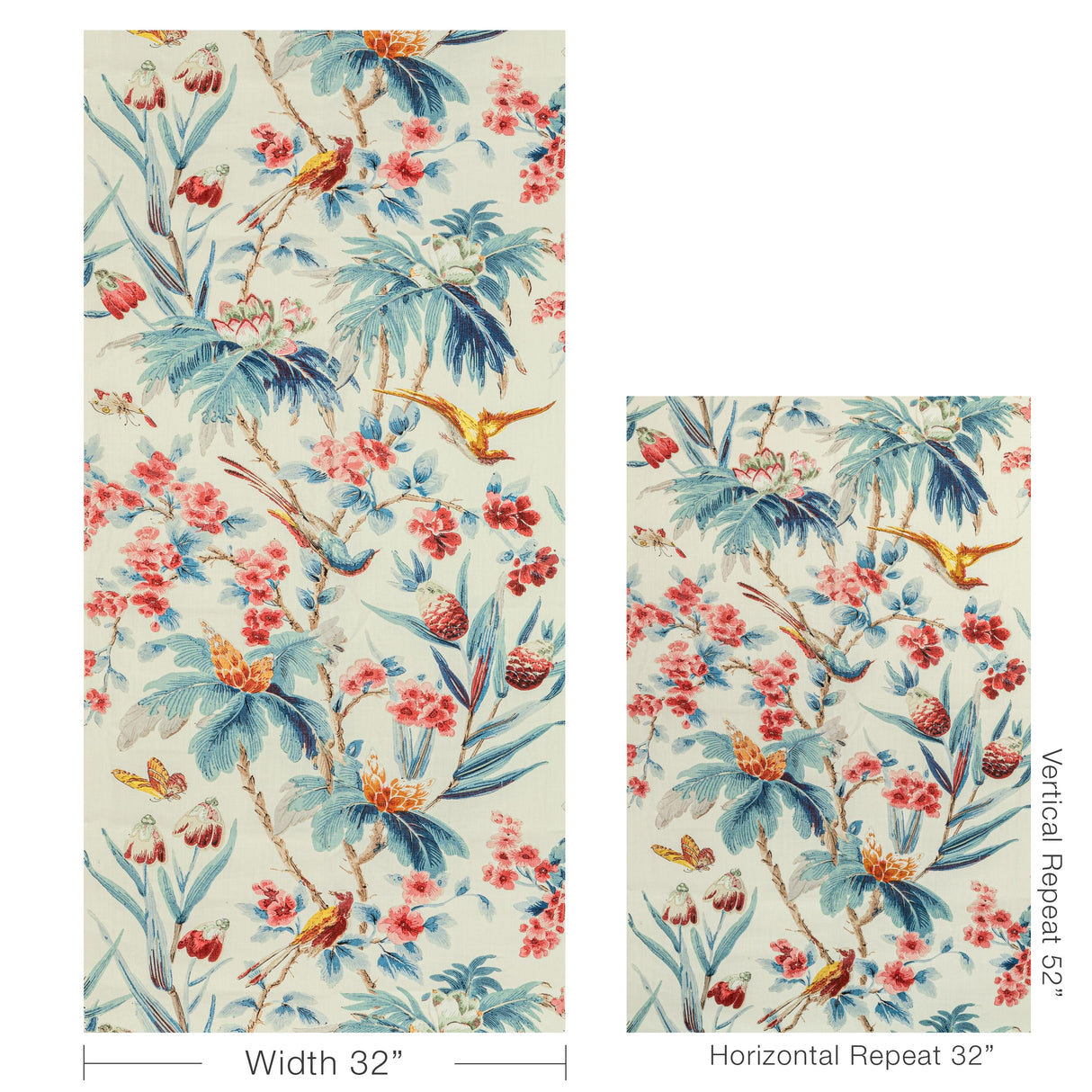 Brunschwig & Fils GASTAUD PRINT AQUA/BERRY Fabric