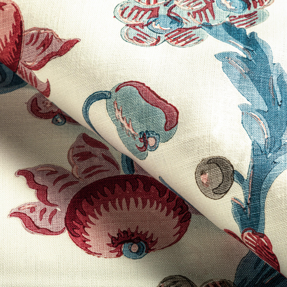 Brunschwig & Fils LE BRUN PRINT RASPBERRY Fabric