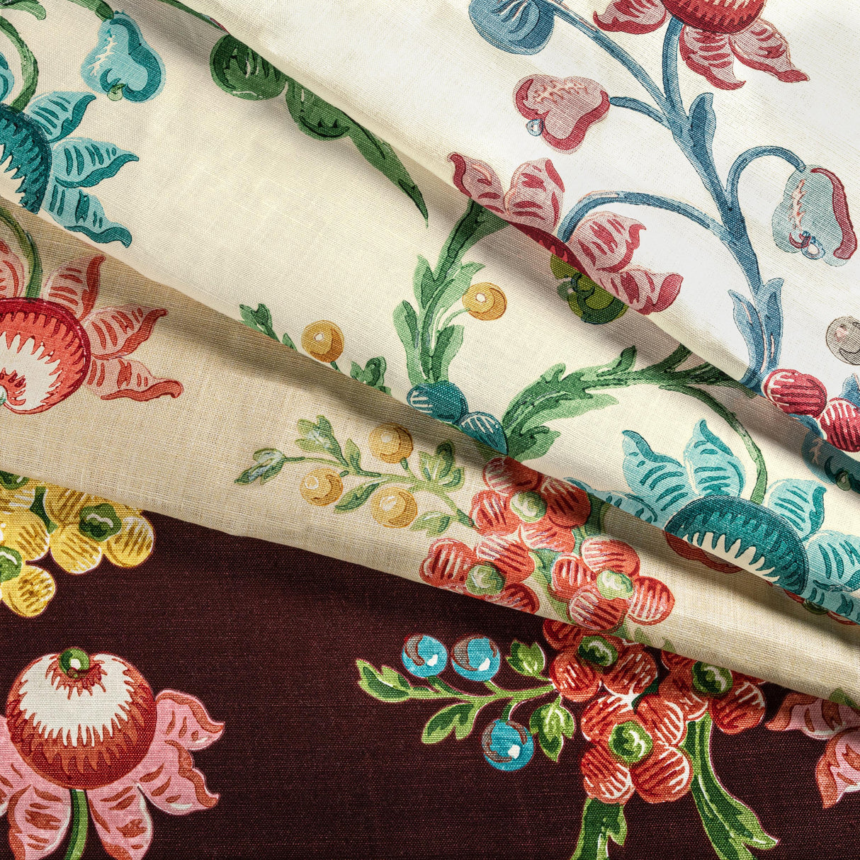 Brunschwig & Fils LE BRUN PRINT RASPBERRY Fabric