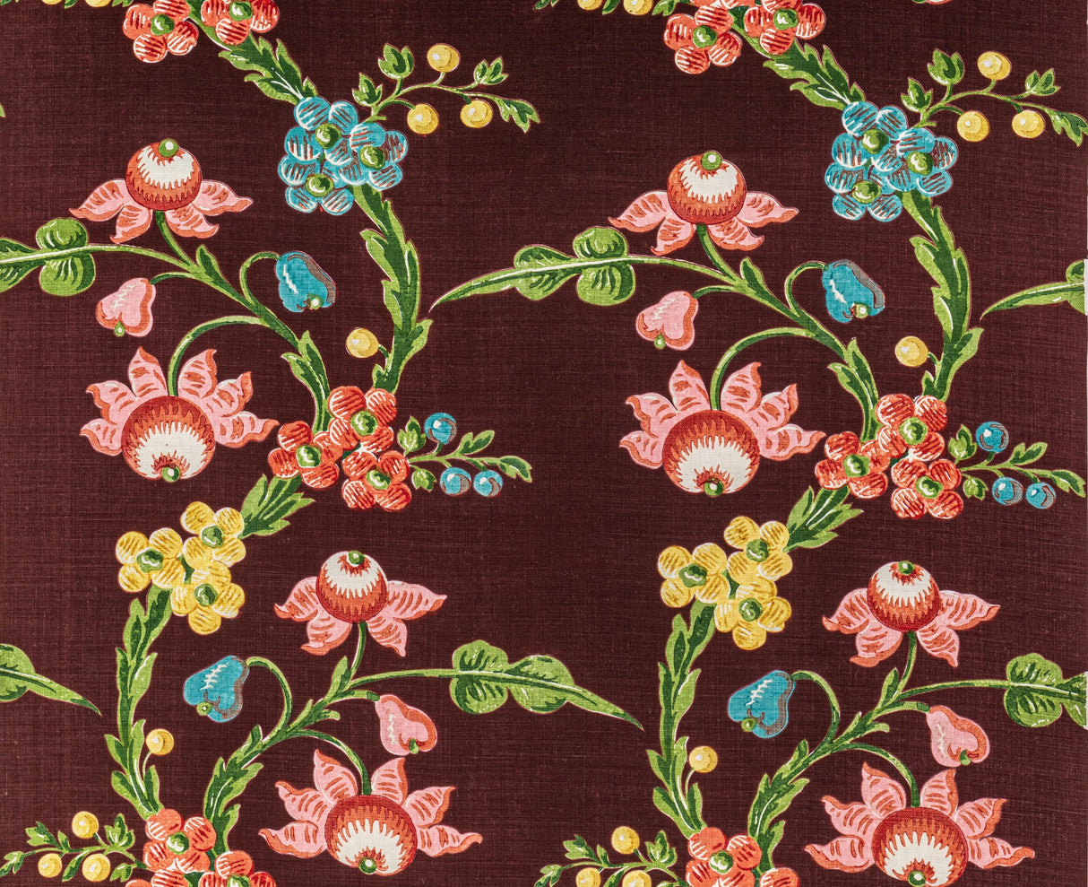 Brunschwig & Fils LE BRUN PRINT AUBERGINE Fabric