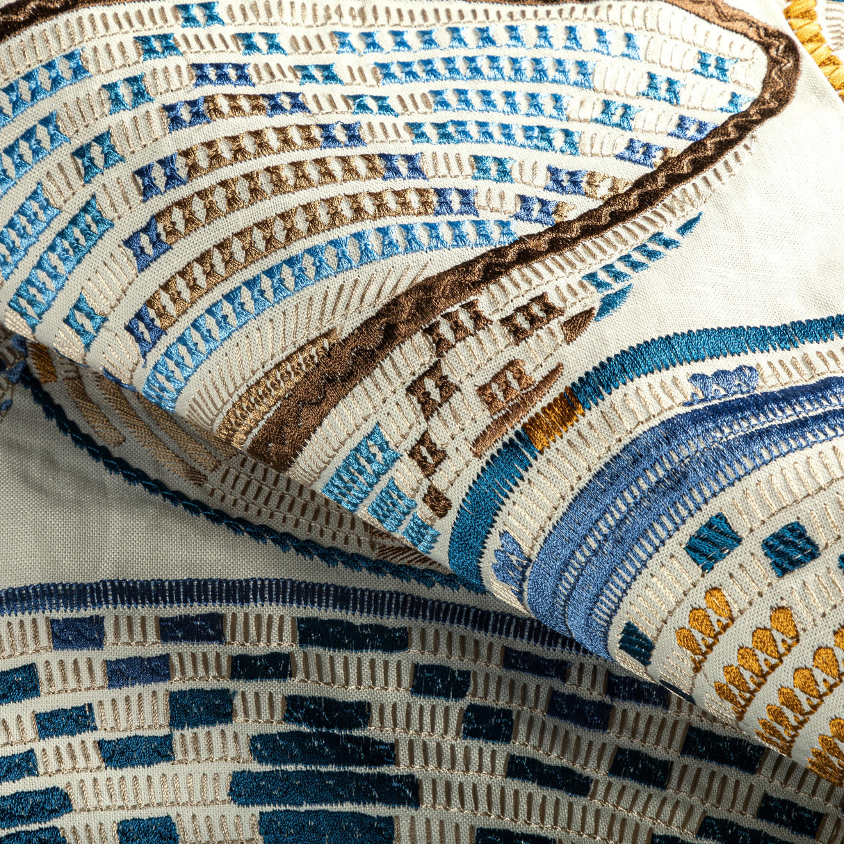 Brunschwig & Fils BENDI EMB BLUE Fabric