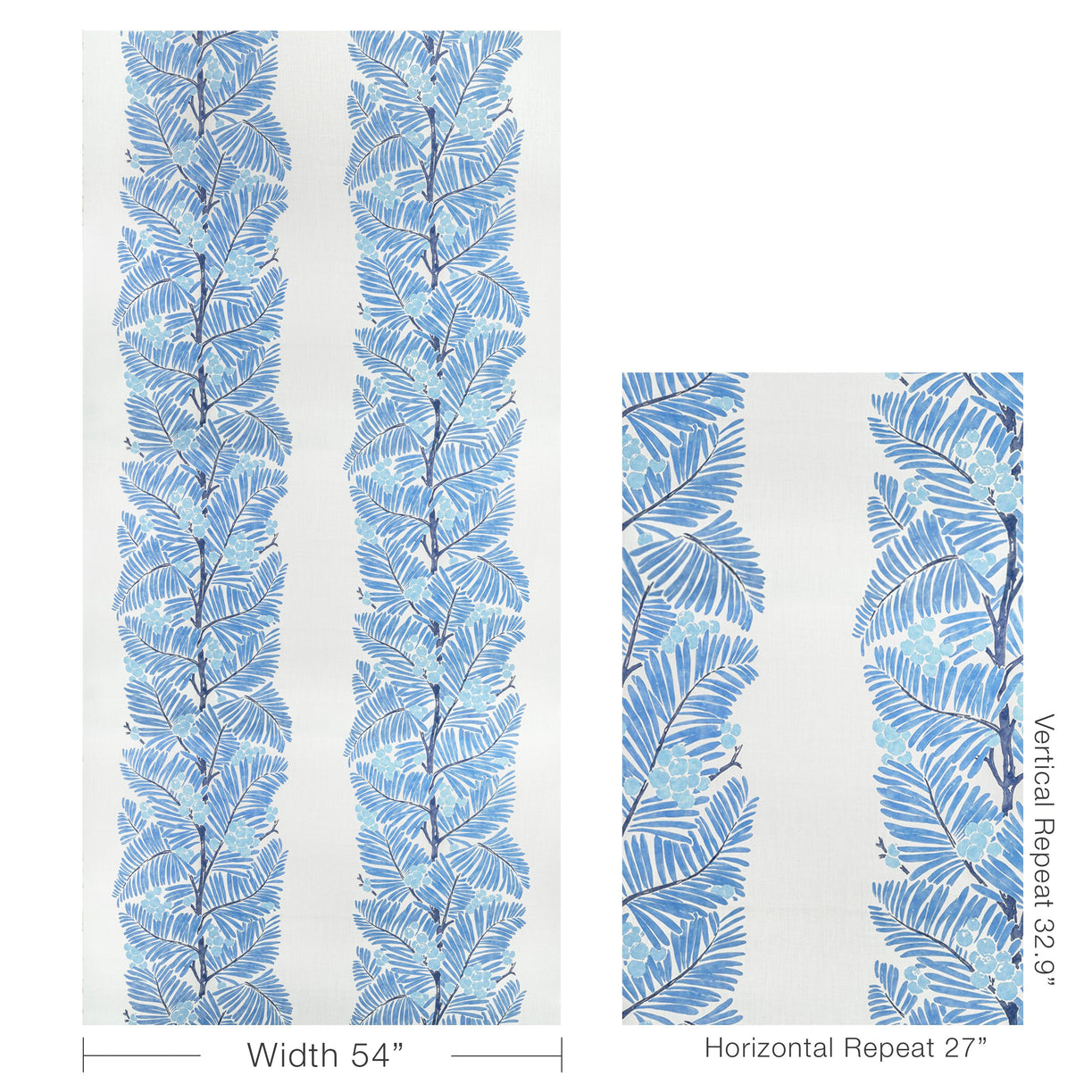 Brunschwig & Fils PALMAR PRINT BLUE Fabric