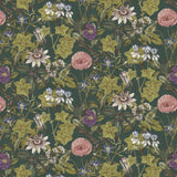 Clarke & Clarke PASSIFLORA EMERALD VELVET Fabric