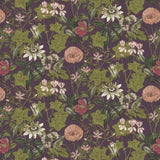 Clarke & Clarke PASSIFLORA MULBERRY VELVET Fabric