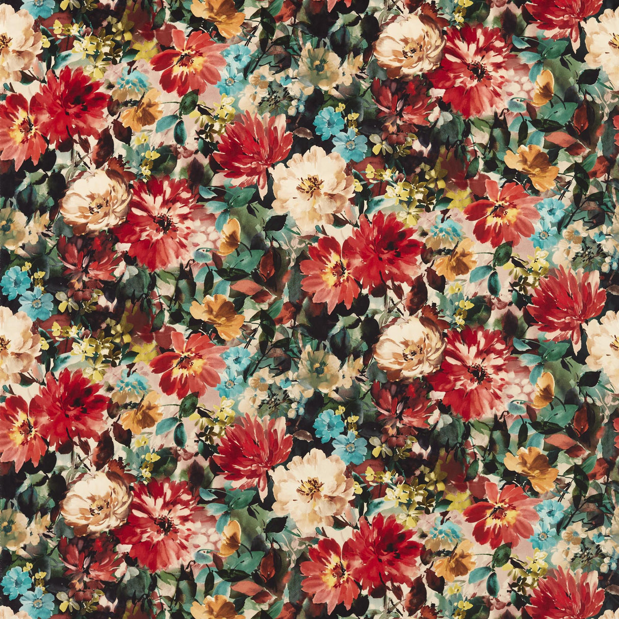 Clarke & Clarke TAHITI ROUGE VELVET Fabric