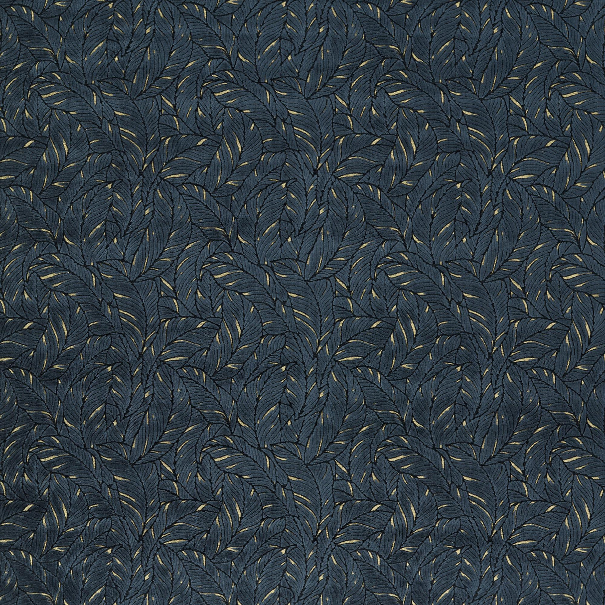 Clarke & Clarke SELVA MIDNIGHT/GOLD VELVET Upholstery Fabric