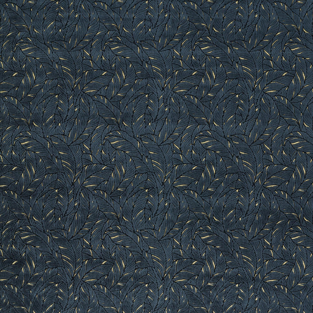 Clarke & Clarke SELVA MIDNIGHT/GOLD VELVET Upholstery Fabric