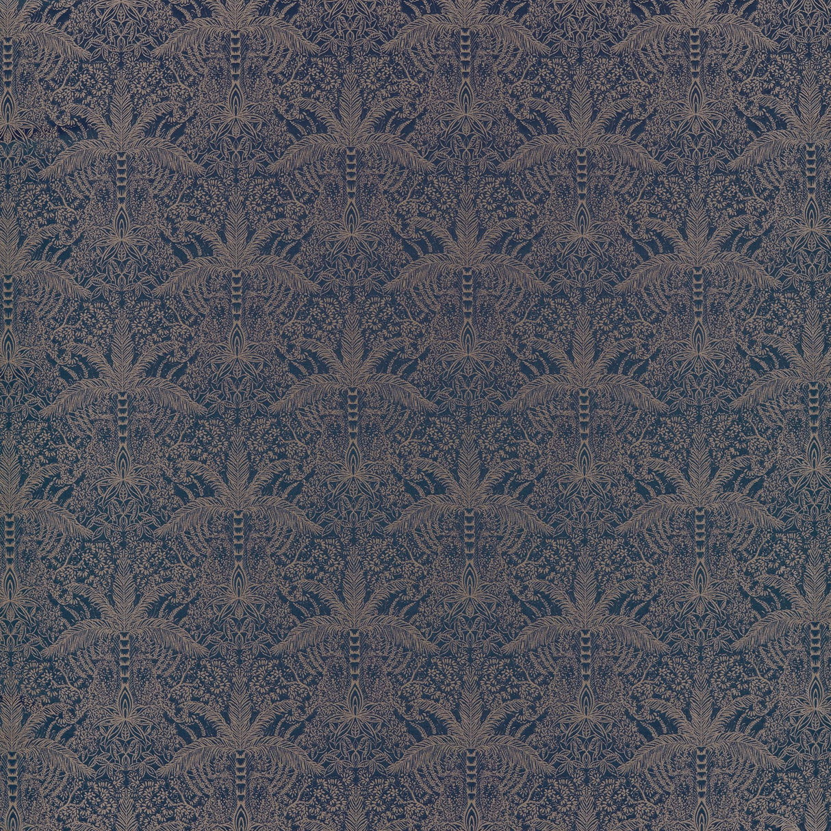 Clarke & Clarke LEOPARDO MIDNIGHT/COPPER JACQUARD Upholstery Fabric