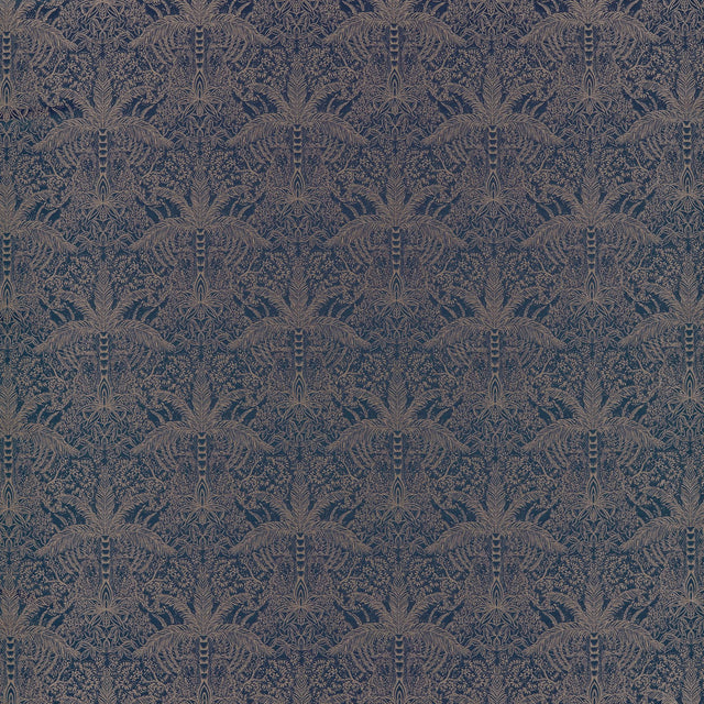 Clarke & Clarke LEOPARDO MIDNIGHT/COPPER JACQUARD Upholstery Fabric