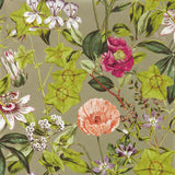 Clarke & Clarke PASSIFLORA MULBERRY/GILVER WP Wallpaper