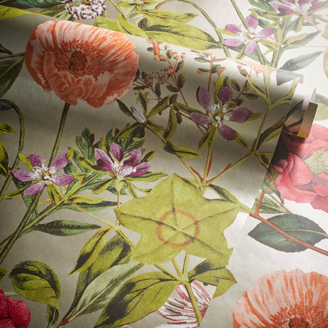 Clarke & Clarke PASSIFLORA MULBERRY/GILVER WP Wallpaper