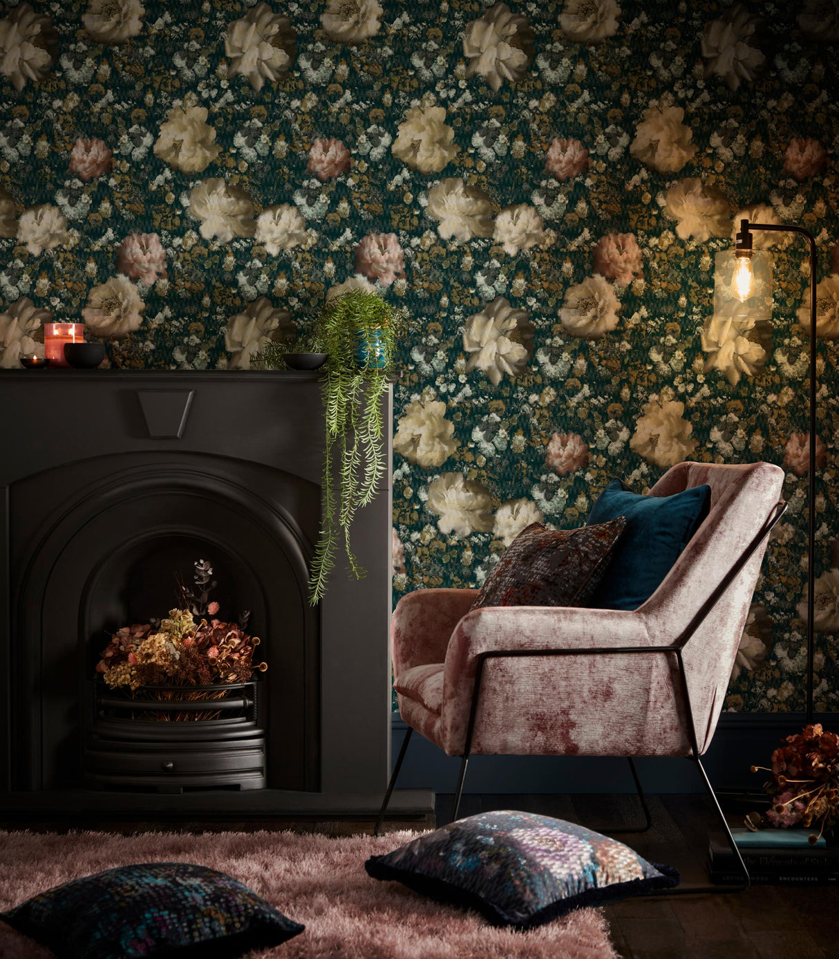 Clarke & Clarke CAMILE TEAL/SPICE WP Wallpaper