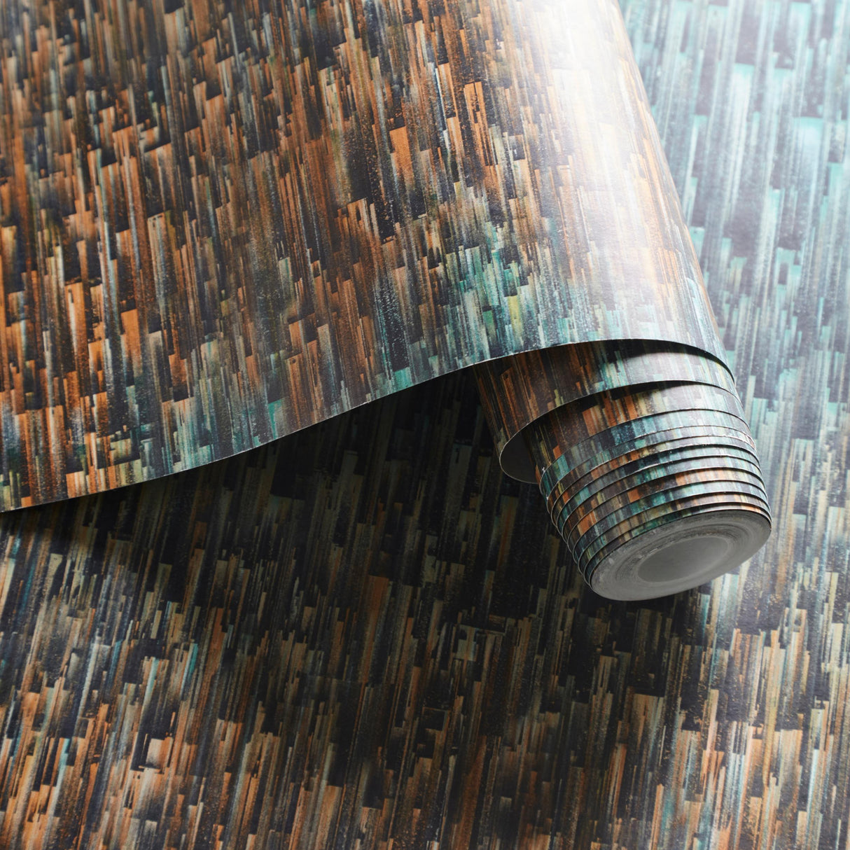 Clarke & Clarke OMBRE TEAL/SPICE WP Wallpaper
