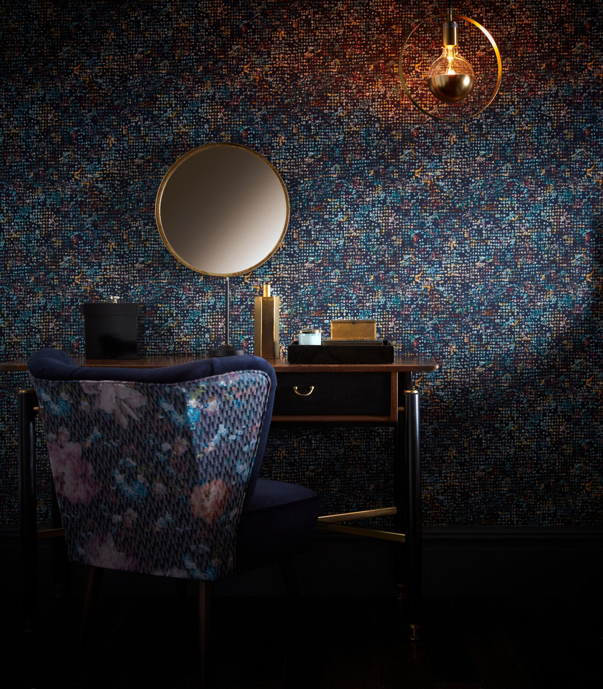 Clarke & Clarke SCINTILLA MIDNIGHT WP Wallpaper