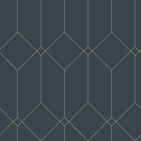 Brewster Home Fashions Trilliant Dark Blue Art Deco Motif Wallpaper