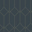 Brewster Home Fashions Trilliant Dark Blue Art Deco Motif Wallpaper
