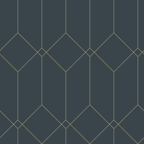 Brewster Home Fashions Trilliant Art Deco Motif Dark Blue Wallpaper