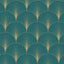 Brewster Home Fashions Lempicka Teal Art Deco Motif Wallpaper