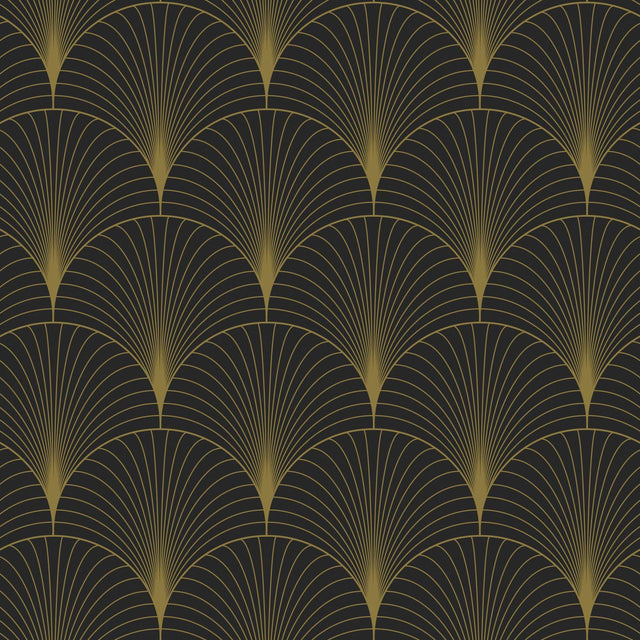 Brewster Home Fashions Lempicka Black Art Deco Motif Wallpaper