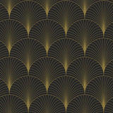 Brewster Home Fashions Lempicka Art Deco Motif Black Wallpaper