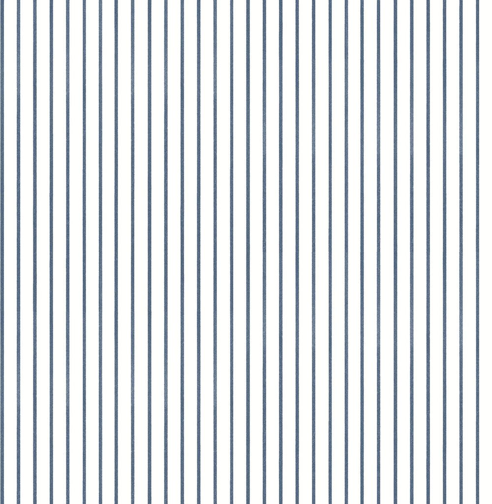 A-Street Prints Oliver Navy Simple Stripe Wallpaper