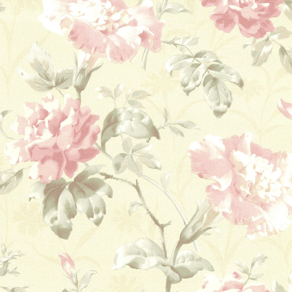 Brewster Home Fashions Juliana Champagne Vintage Floral Wallpaper